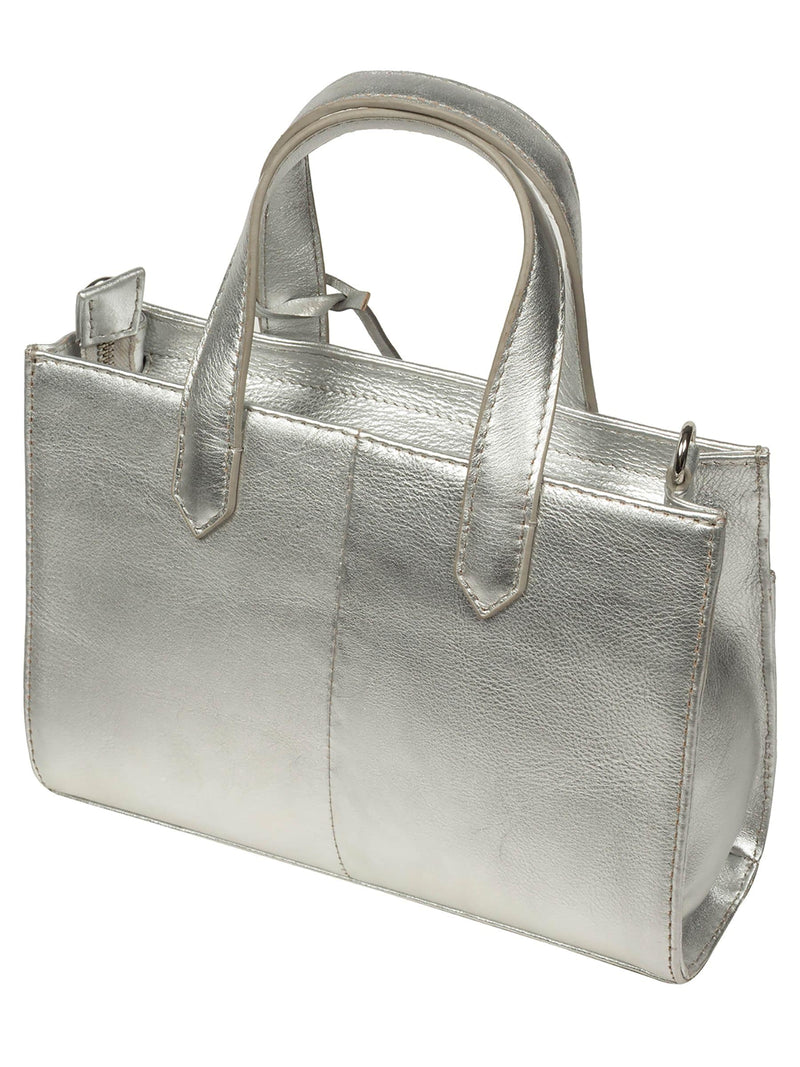 Pure Luxuries London Tatiana silver leather crossbody bag, imported from the UK