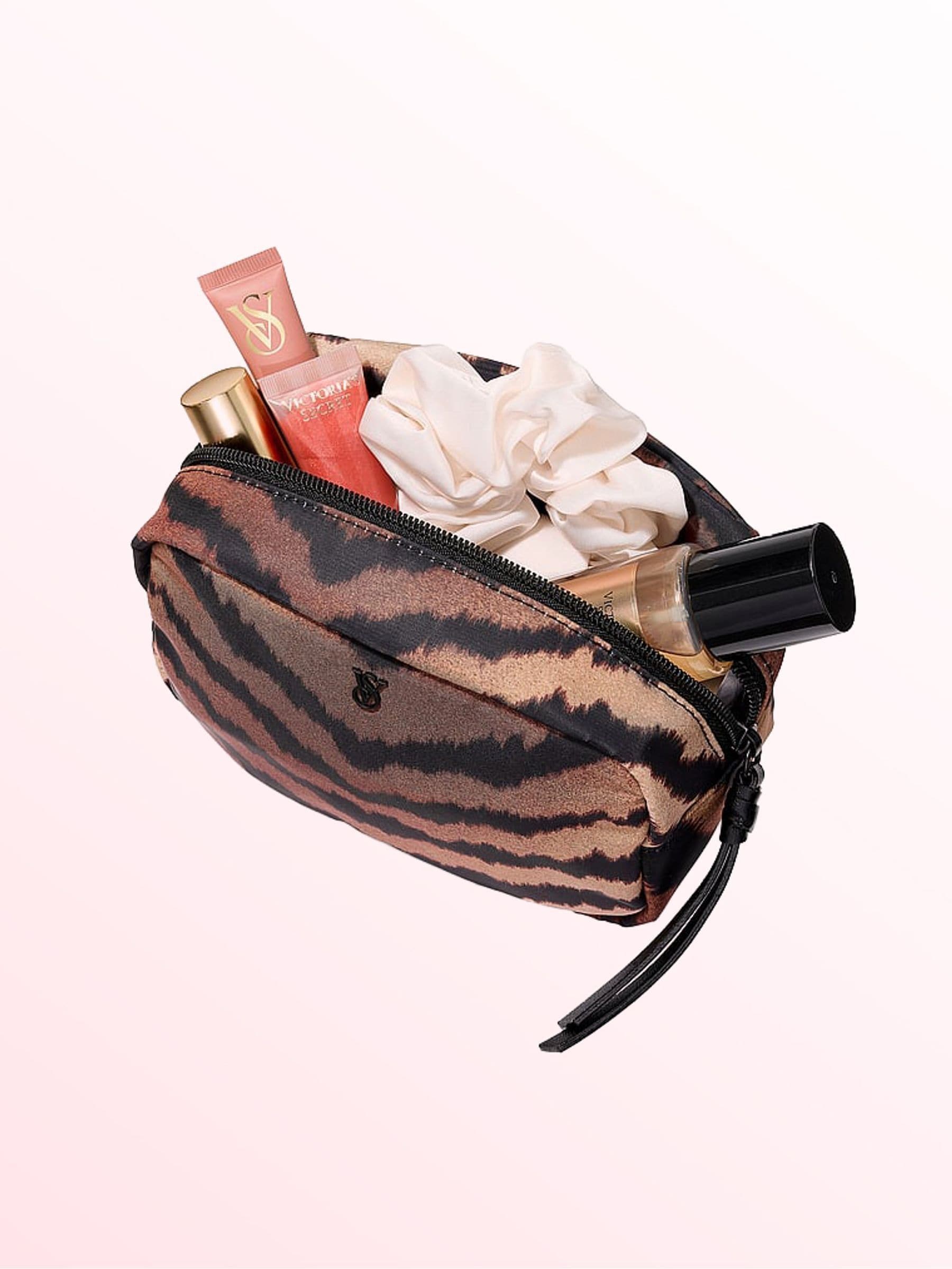 Victoria's Secret Brown Tiger Stripe Make Up Bag