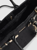 River Island black faux suede lock front tote bag (British brand)