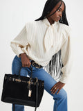 River Island black faux suede lock front tote bag (British brand)