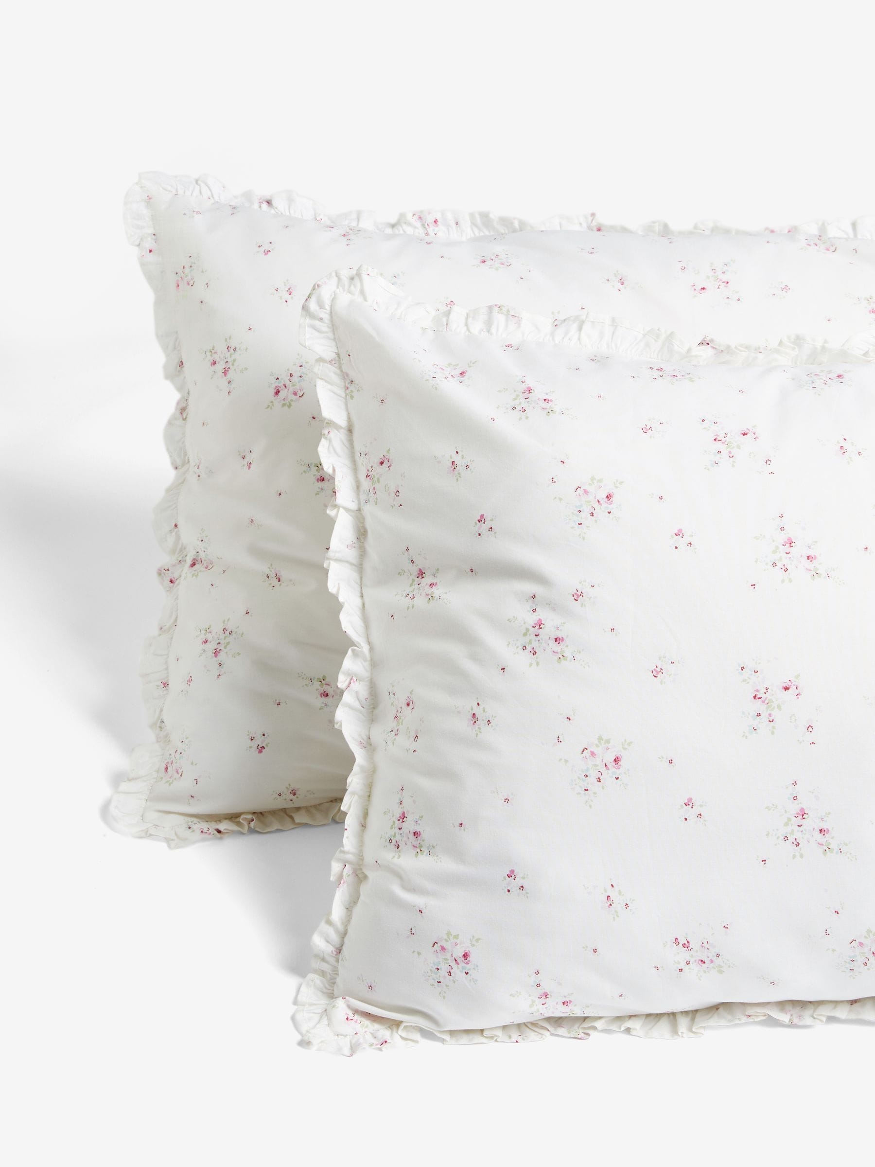 Shabby Chic Rosabelle Pink ruffle pillowcases set of 2 (British brand)