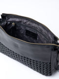 Lakeland Leather black Waverton woven cross-body bag - British product