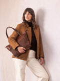 Lakeland Leather Waverton woven tote bag brown 29cm (British brand)