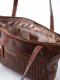 Lakeland Leather Waverton woven tote bag brown 29cm (British brand)