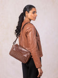 Lakeland Leather Black Waverton Woven Cross-Body Bag