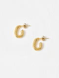 Oliver Bonas gold tone etched oval hoop earrings, UK version