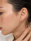 Oliver Bonas gold tone etched oval hoop earrings, UK version