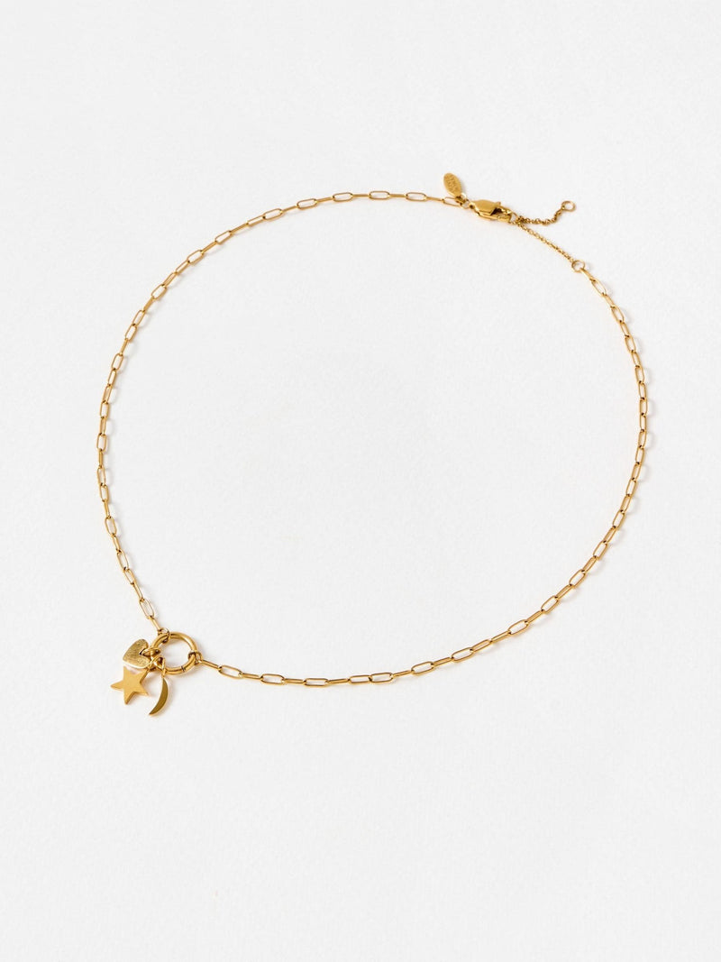 Oliver Bonas gold charm necklace, UK version
