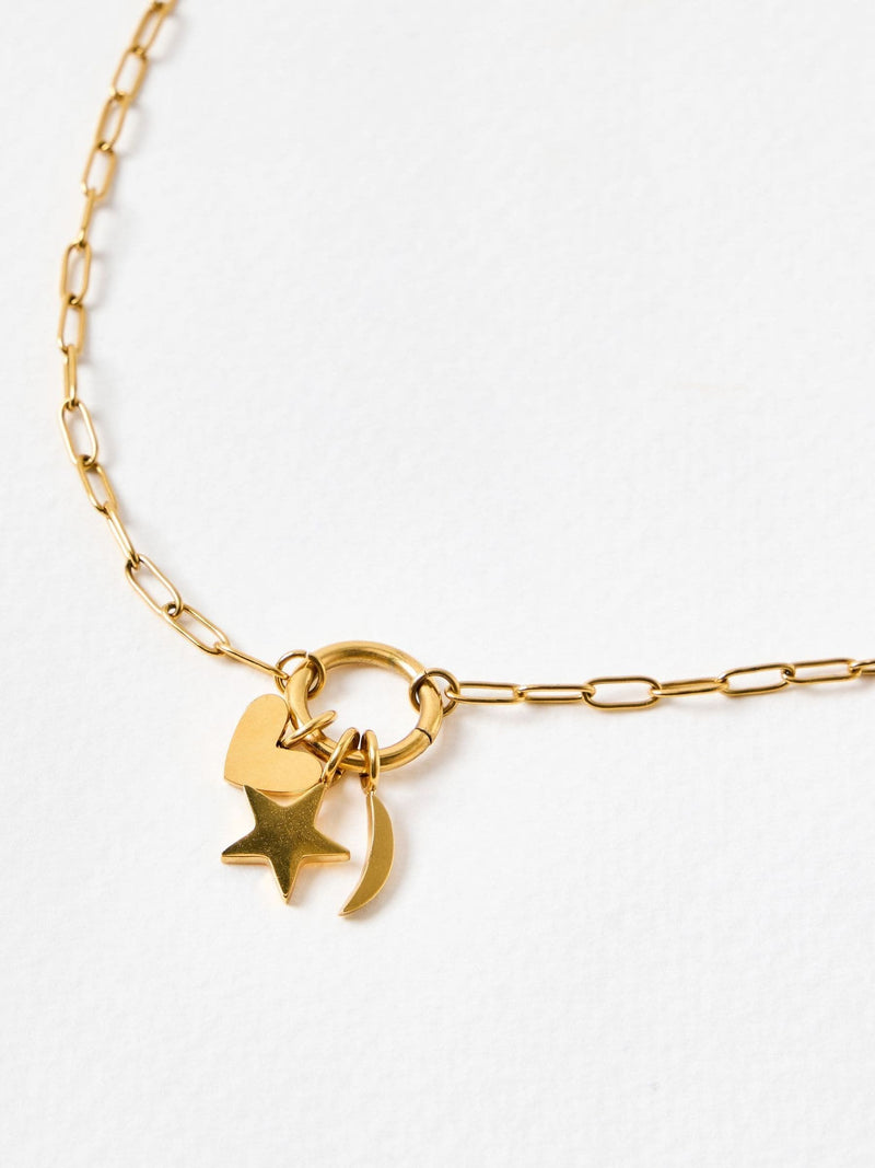 Oliver Bonas gold charm necklace, UK version