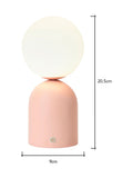BHS pink USB-C rechargeable table lamp, opal glass, UK version
