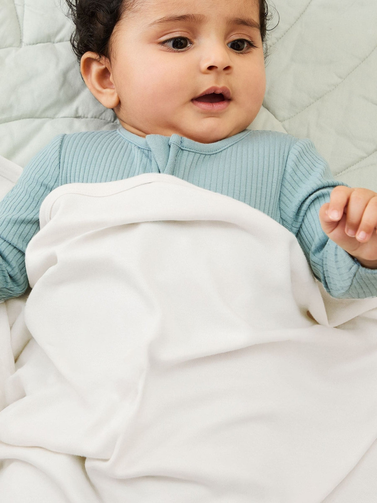 MORI White Supersoft baby blanket 87x74cm - British product