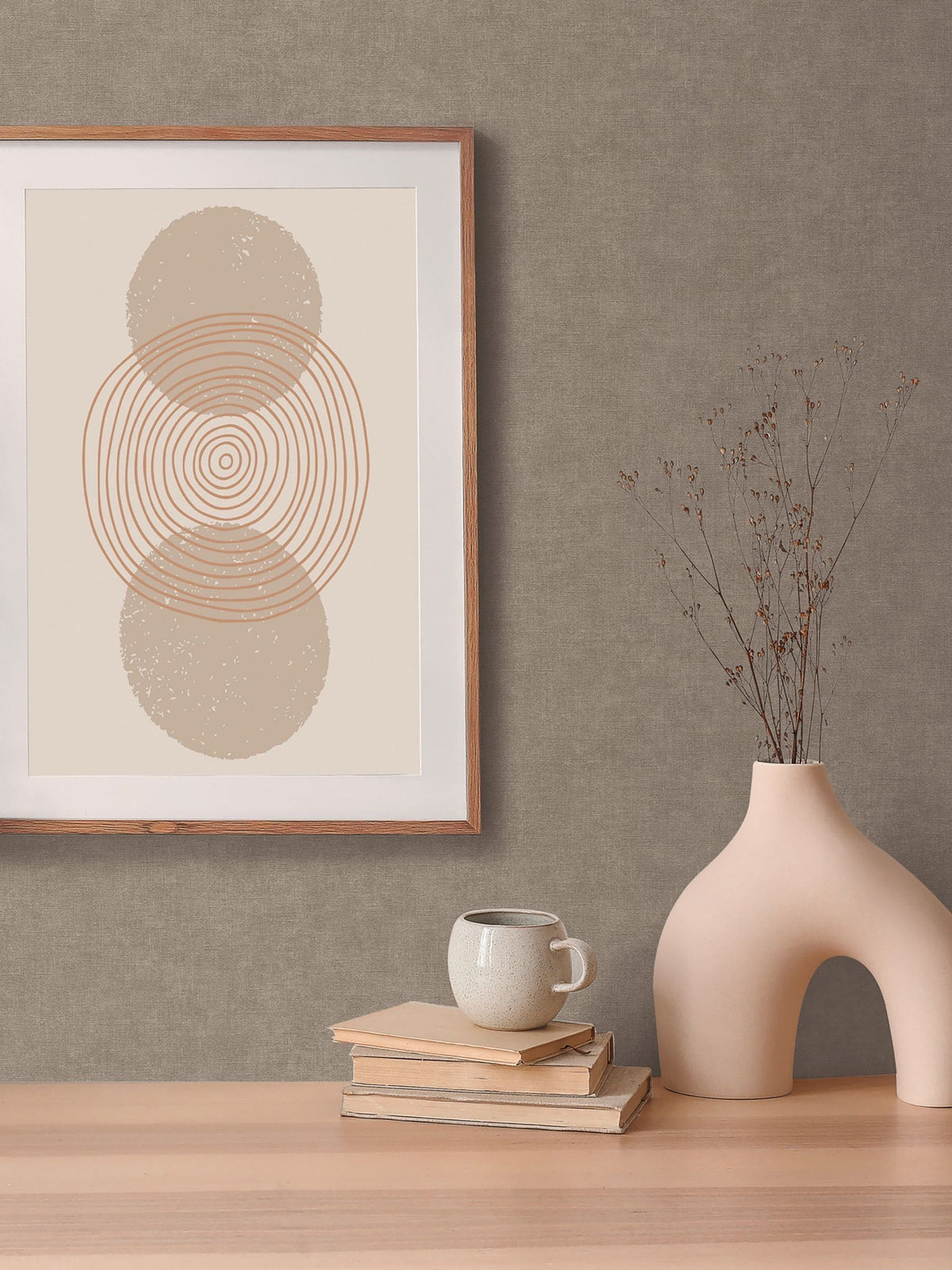 Galerie Wallcoverings Beige Horizon Plain Texture A4 Wallpaper Sample