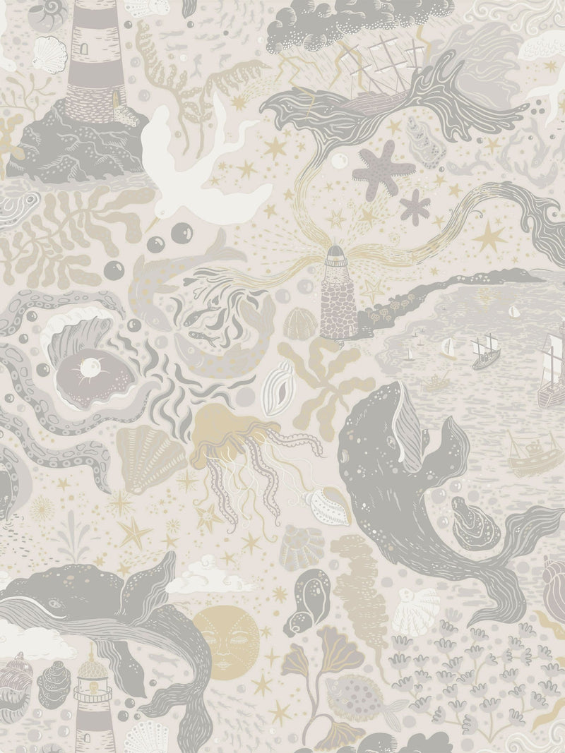 Galerie Beige Resan Nautical wallpaper sample A4 (British brand)