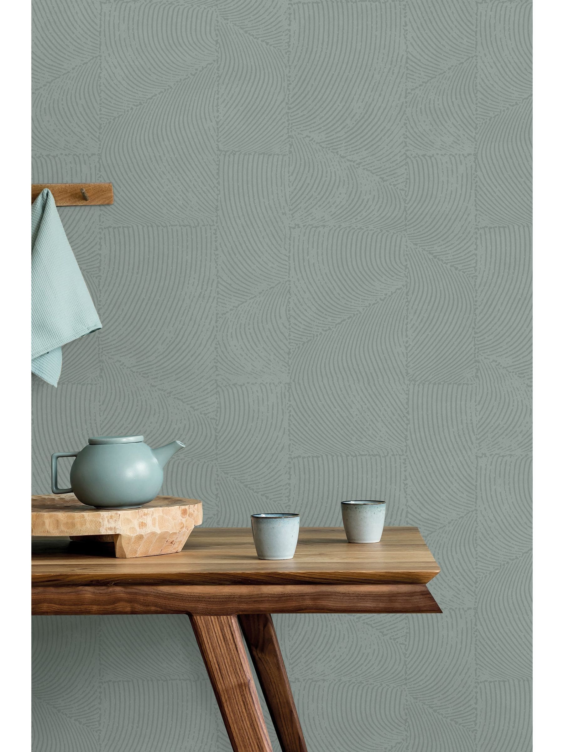 Galerie Wallcoverings Green Terra Abstract Clay A4 Wallpaper Sample