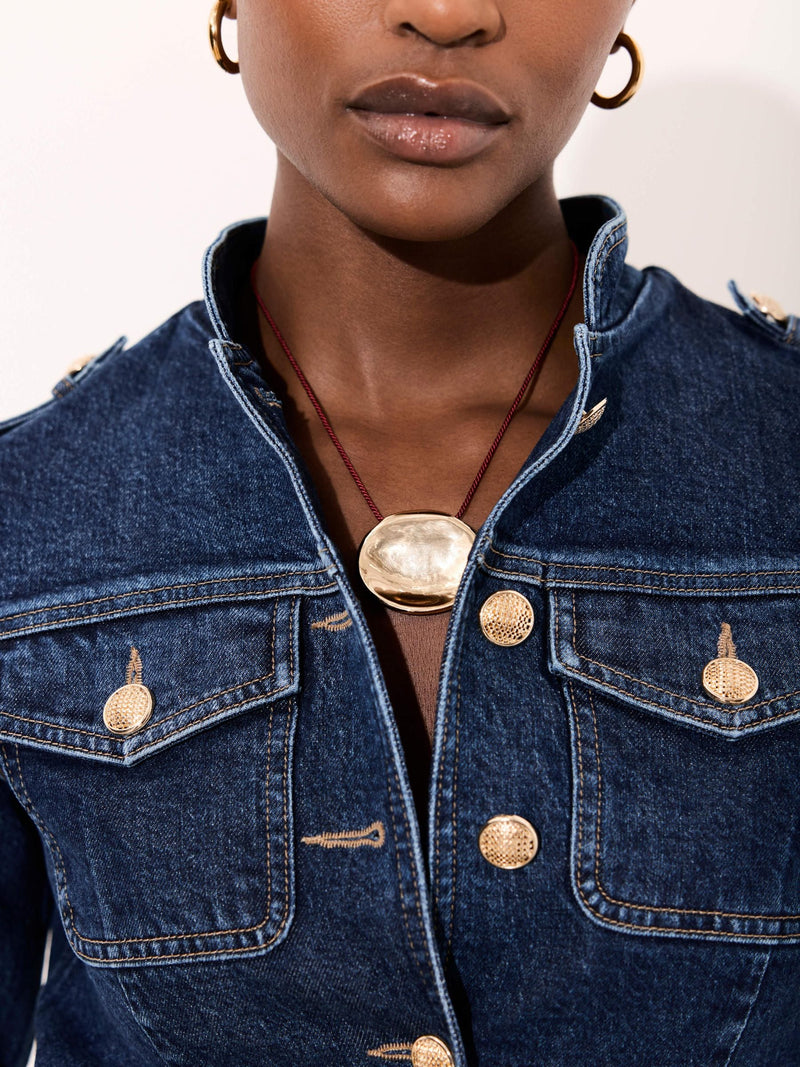 Mint Velvet gold tone stud rope necklace (British brand)