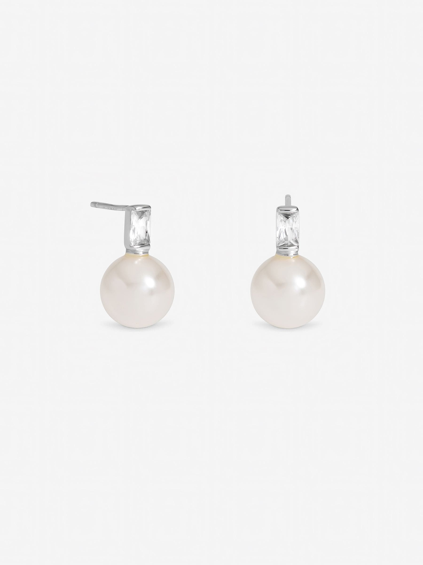 Inicio pearl and cubic zirconia stud earrings, UK version