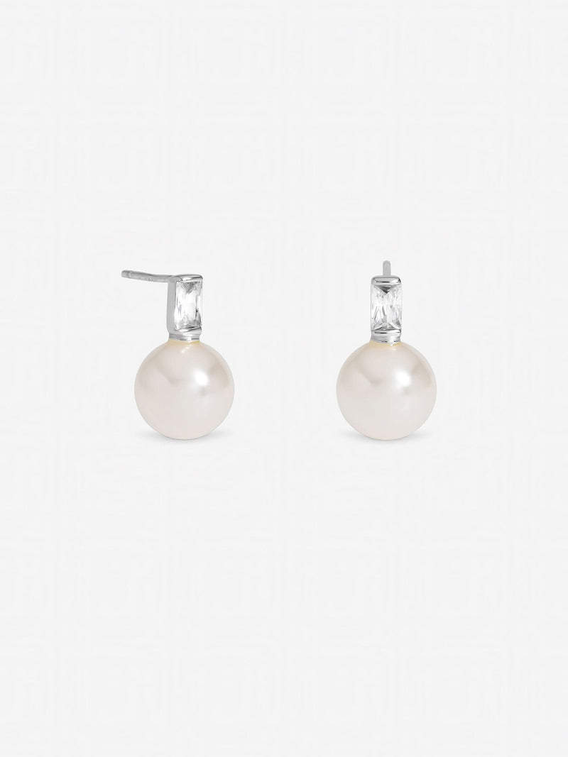 Inicio pearl and cubic zirconia stud earrings, UK version