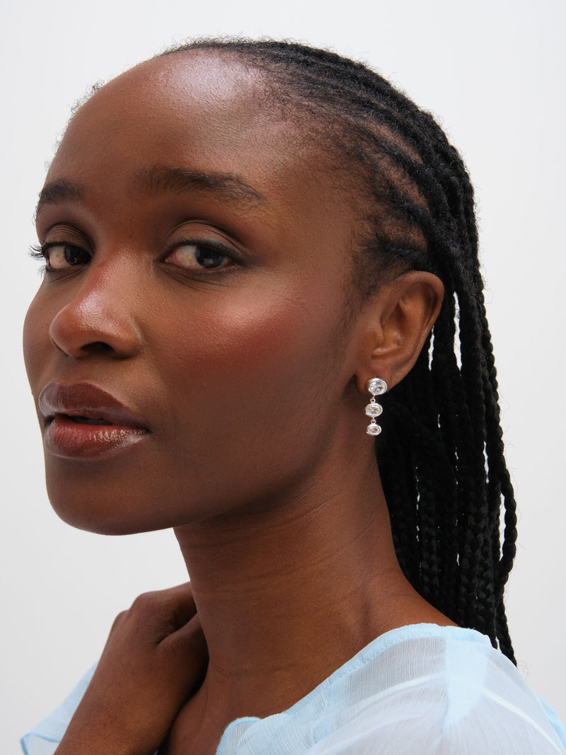 Inicio graduated cubic zirconia drop earrings, imported from the UK