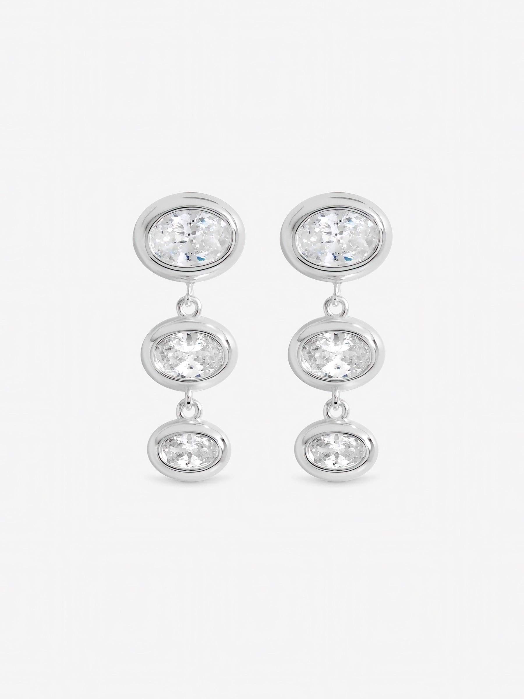 Inicio graduated cubic zirconia drop earrings, imported from the UK