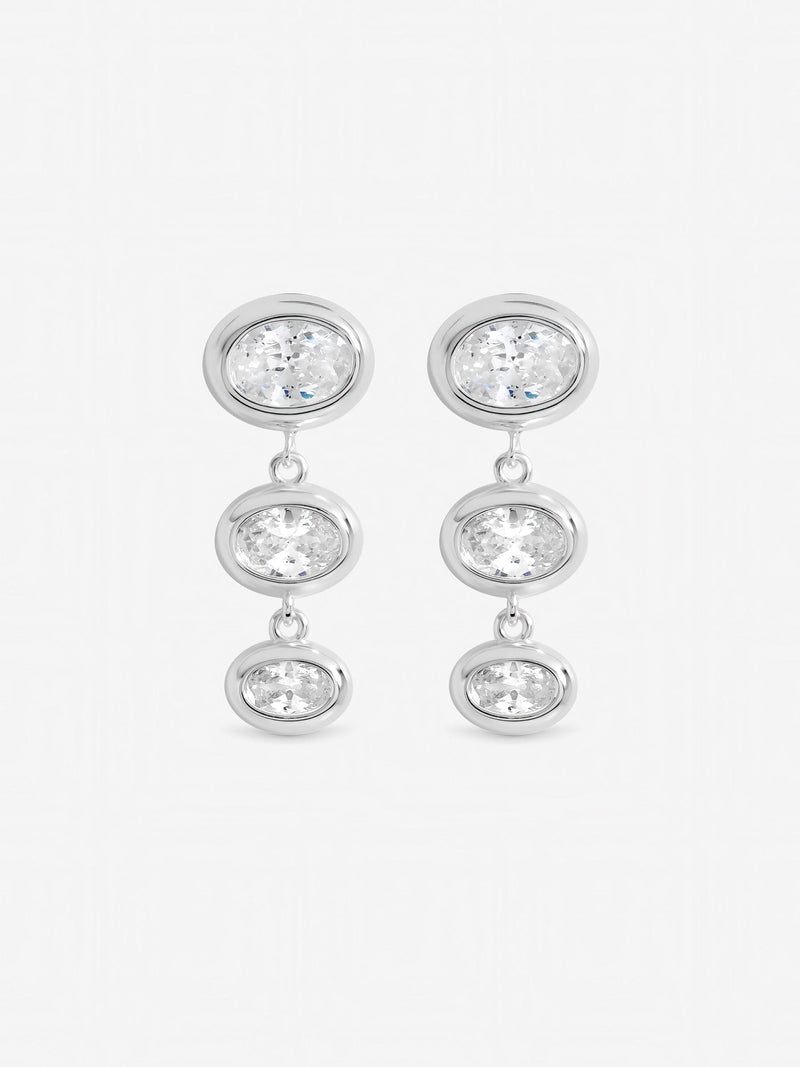 Inicio graduated cubic zirconia drop earrings, imported from the UK