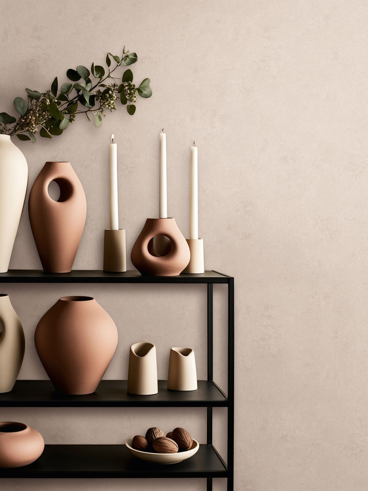 Galerie Wallcoverings Pink Terra Plain Texture Clay 10.05M Wallpaper