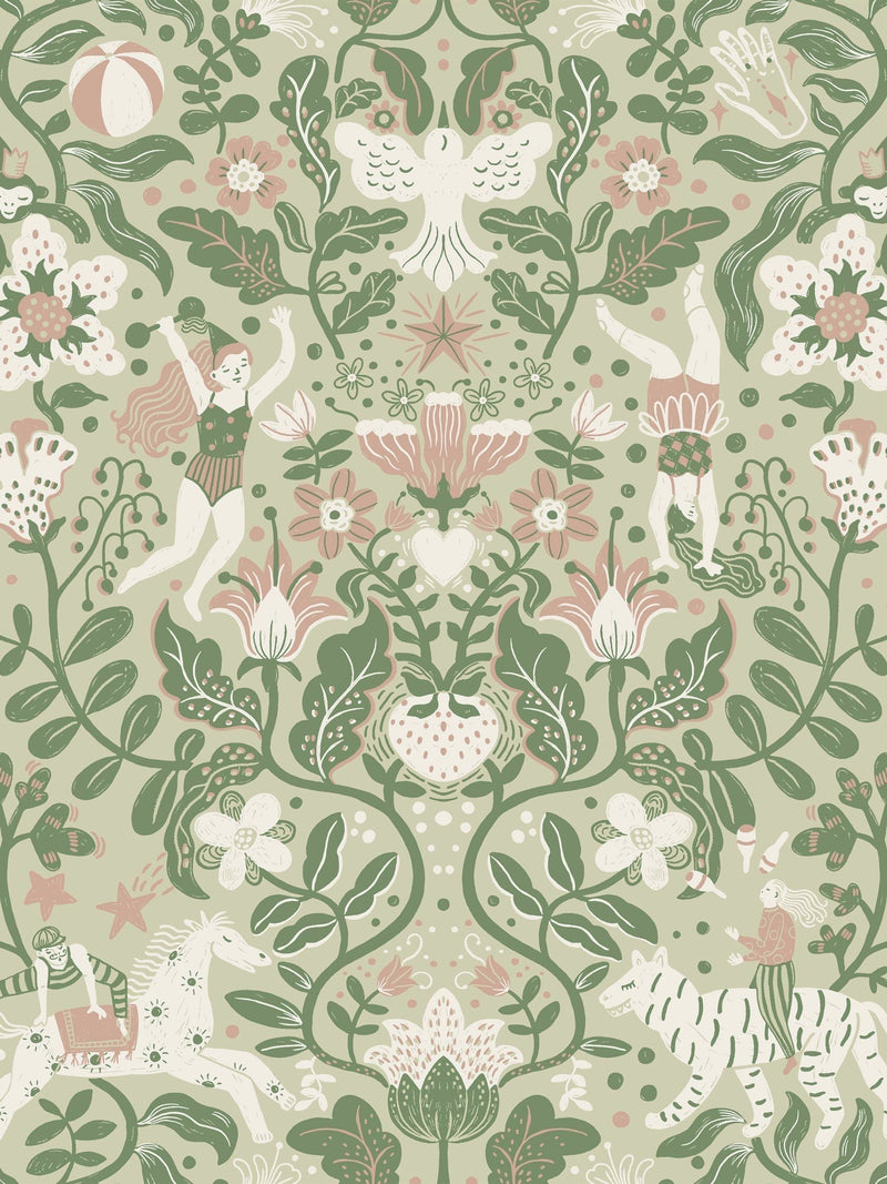 Galerie Wallcoverings Green Resan wallpaper, UK version