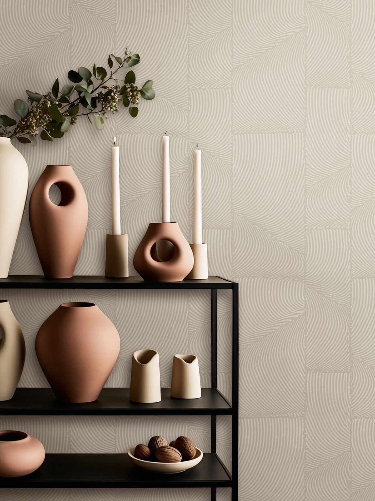 Galerie beige terra abstract clay wallpaper 10.05m, imported from the UK