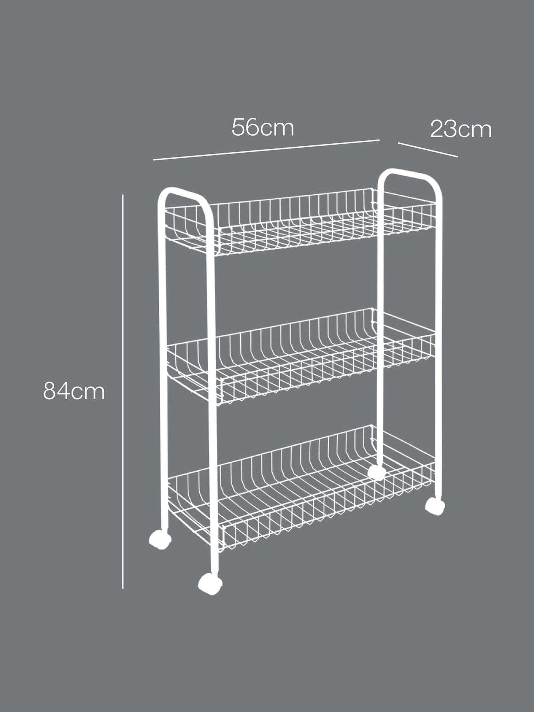 Metaltex Slim Deluxe 3-tier rolling cart - British product