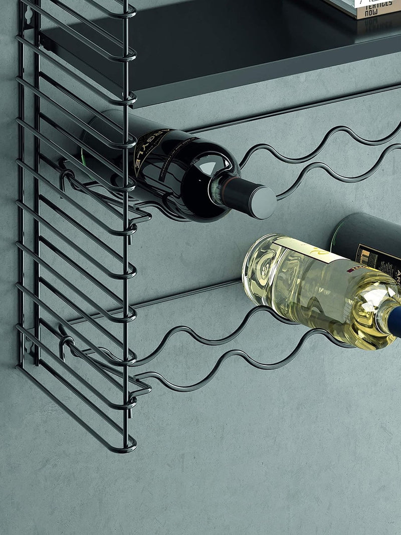 metaltex Tomado shelving unit with bottle rack black (British brand)