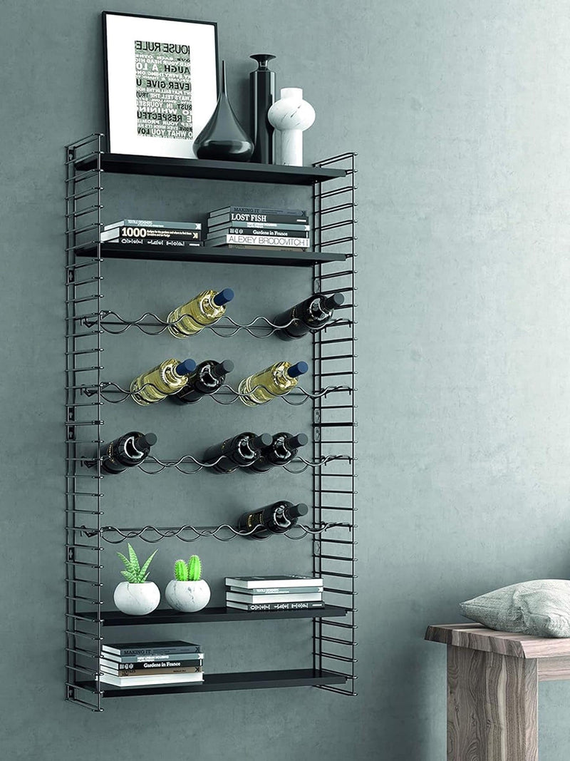 metaltex Tomado shelving unit with bottle rack black (British brand)