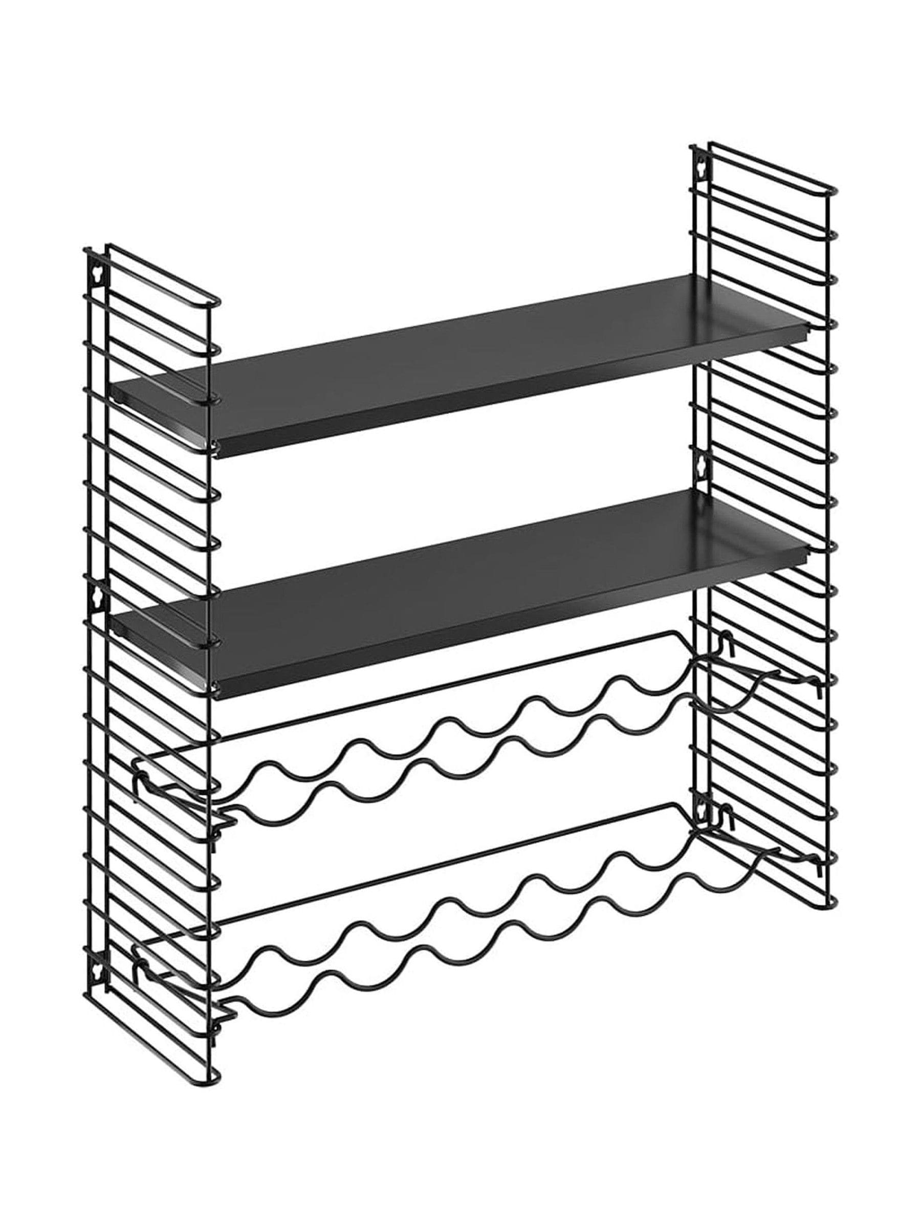 metaltex Tomado shelving unit with bottle rack black (British brand)