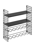 metaltex Tomado shelving unit with bottle rack black (British brand)