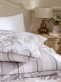 Laura Ashley Set of 2 Chocolate Truffle Tuileries 200 Thread Count Cotton Sateen Pillowcases Set