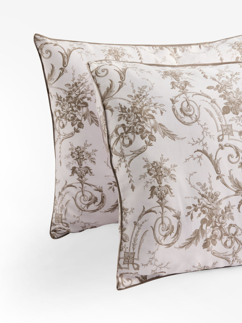 Laura Ashley Set of 2 Chocolate Truffle Tuileries 200 Thread Count Cotton Sateen Pillowcases Set