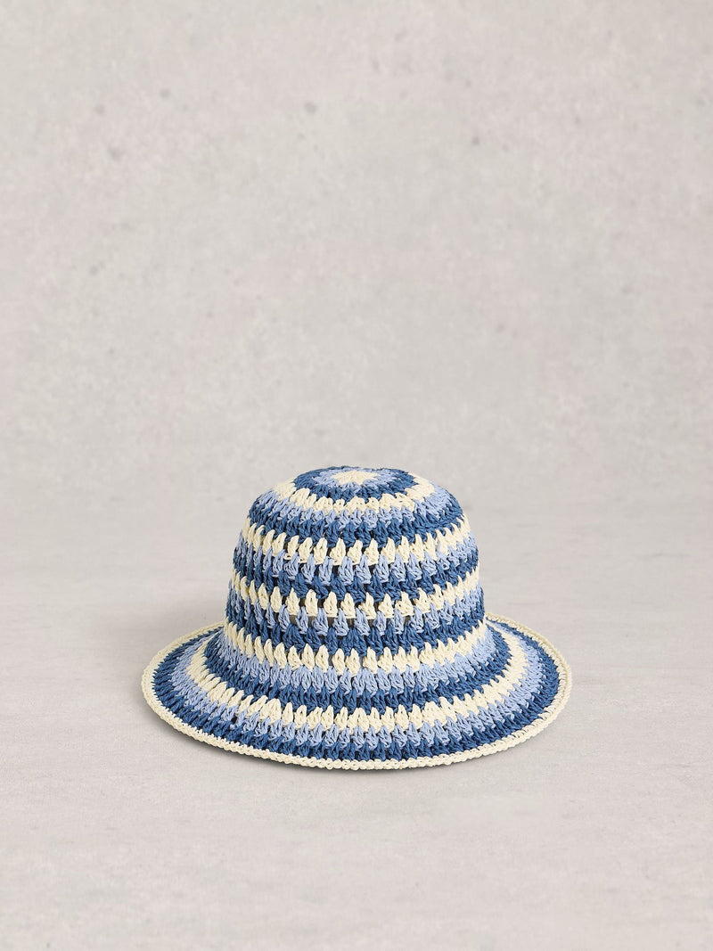 White Stuff bucket hat dark green crochet, UK version