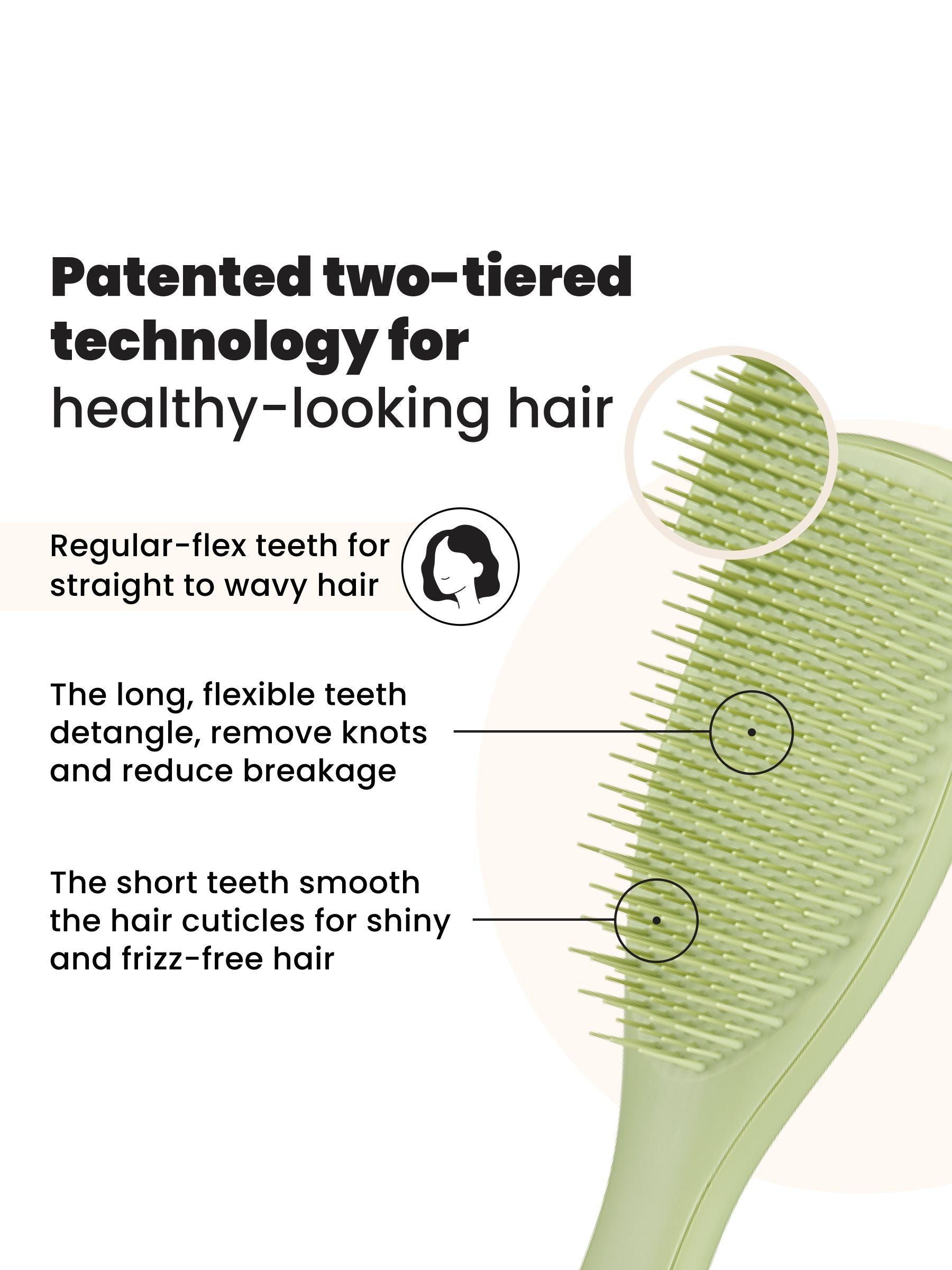 Tangle Teezer detangling brush Olive Green matte finish, imported from the UK