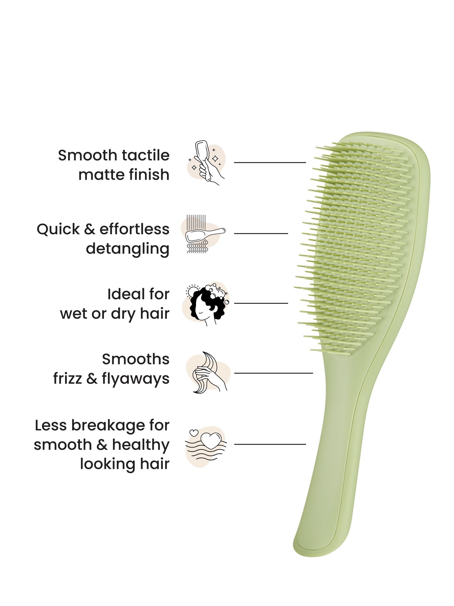 Tangle Teezer detangling brush Olive Green matte finish, imported from the UK
