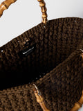 Whistles green bamboo handle crochet bag, UK version