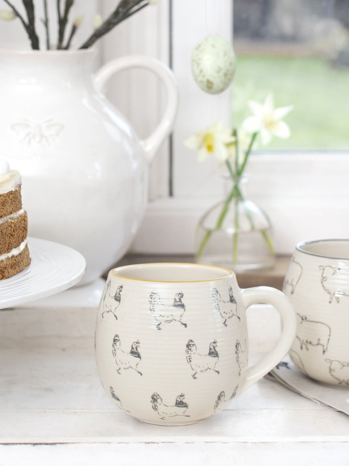 Sophie Allport stoneware mug with chicken design 500ml (British brand)