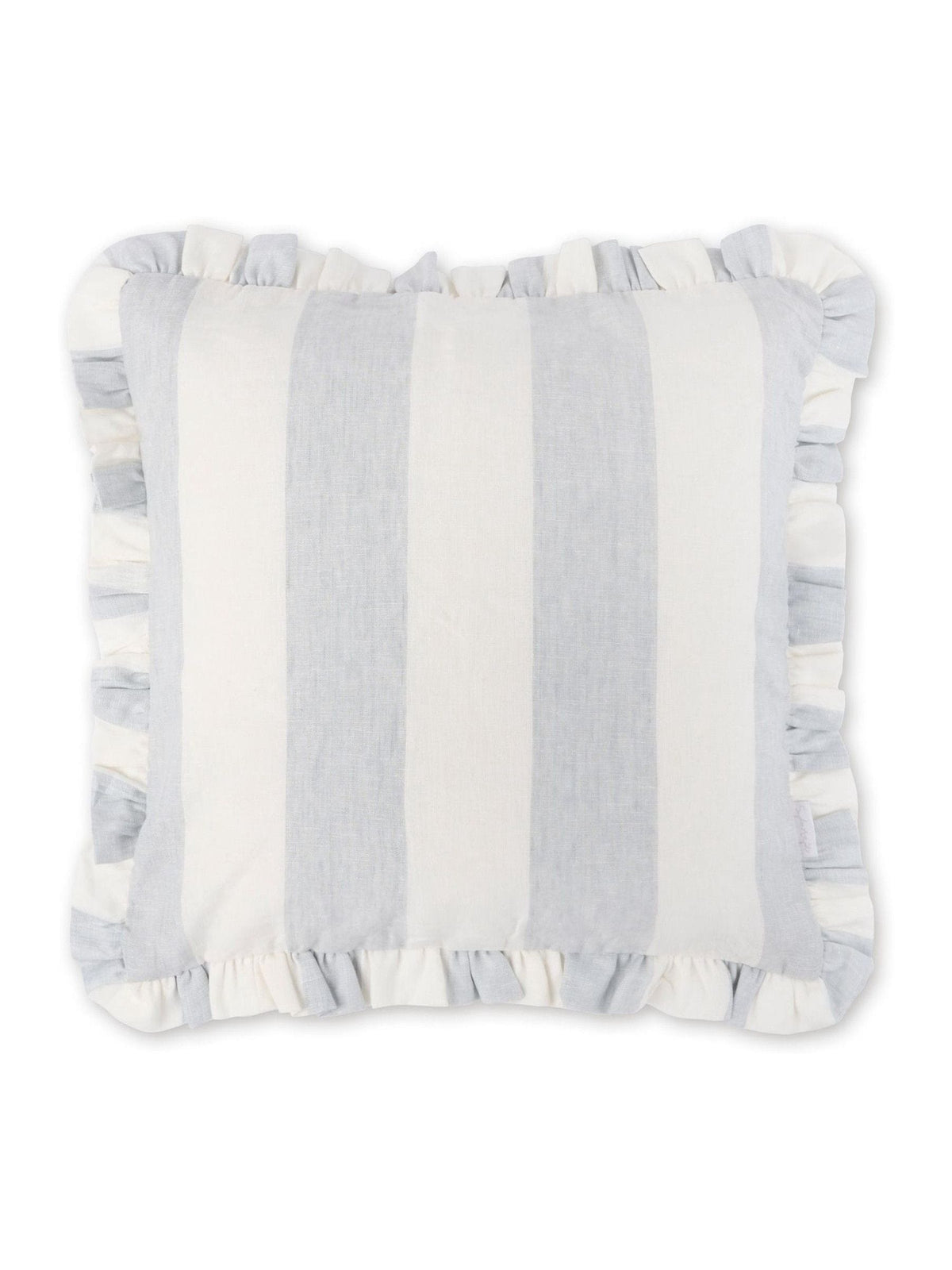 Sophie Allport blue stripe frill edge cushion 45x45cm - British product