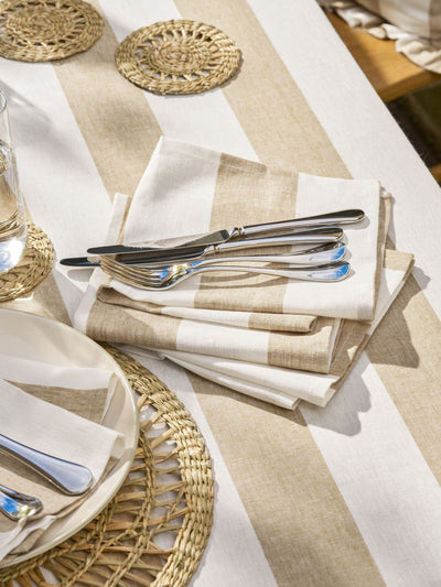 Next Sophie Allport Set of 2 Natural Witham Sand Stripe Linen Napkins- Buy online at McGrocer