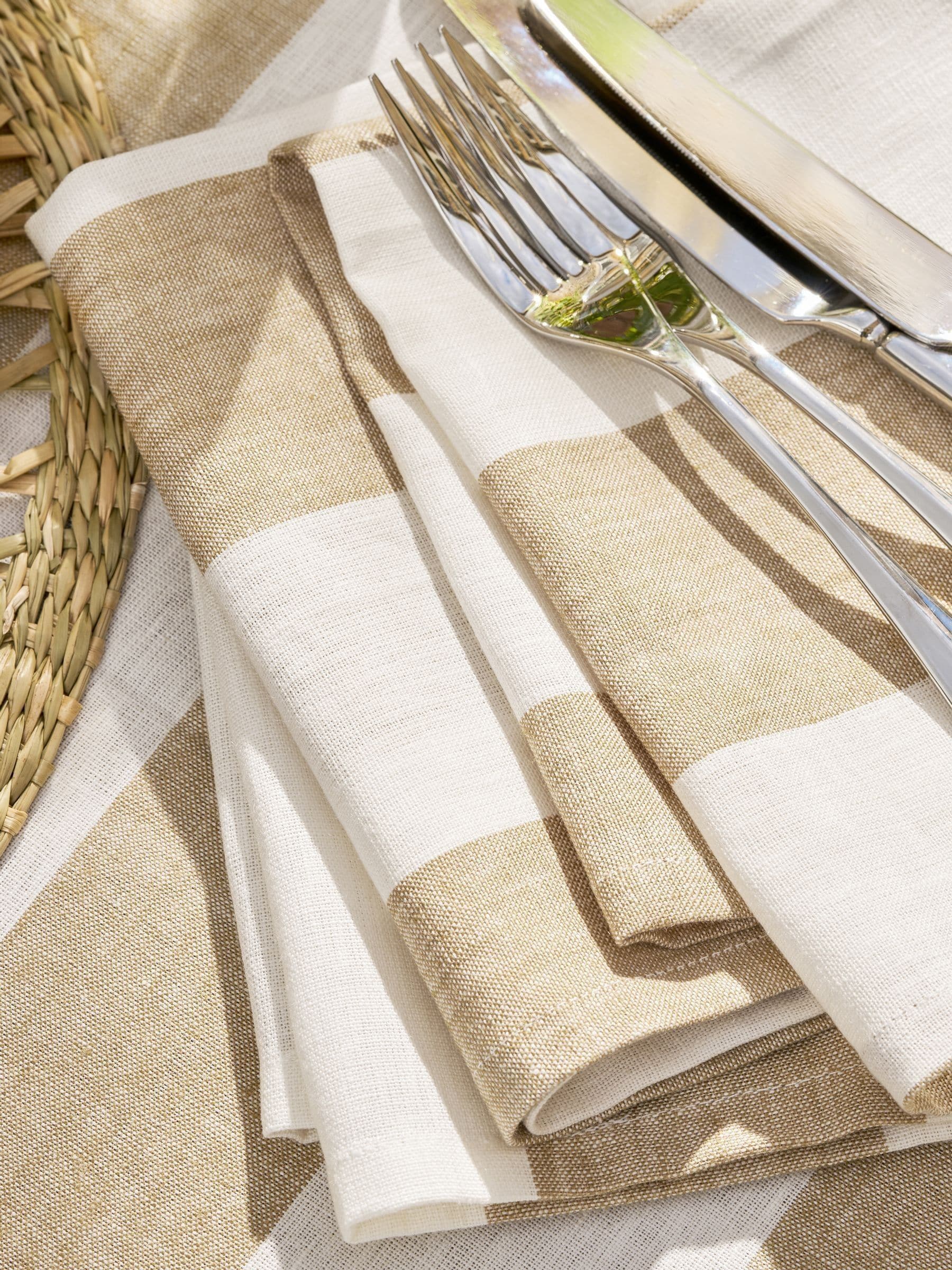 Sophie Allport sand stripe linen napkins set 2, imported from the UK
