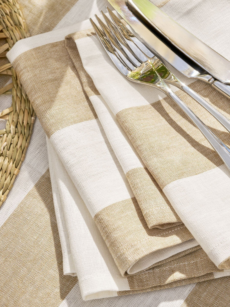 Sophie Allport sand stripe linen napkins set 2, imported from the UK
