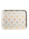 Sophie Allport birchwood serving tray with chicken illustrations - British product