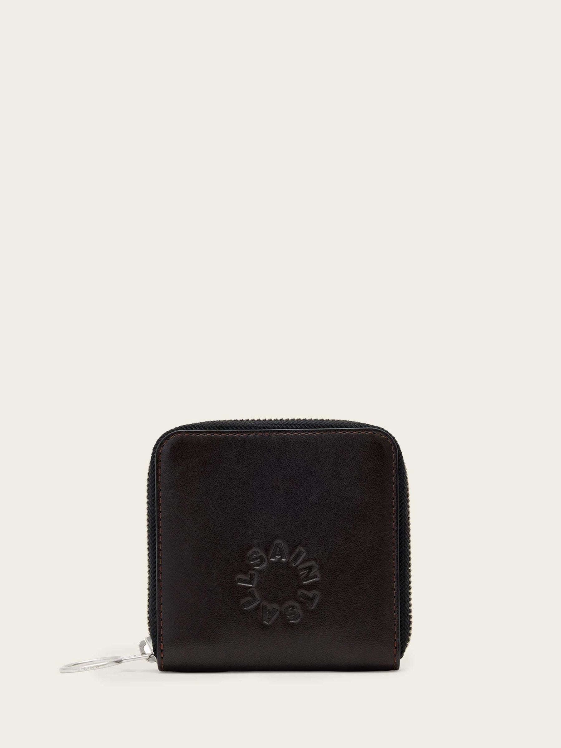 AllSaints brown Arlo zip leather wallet (British brand)
