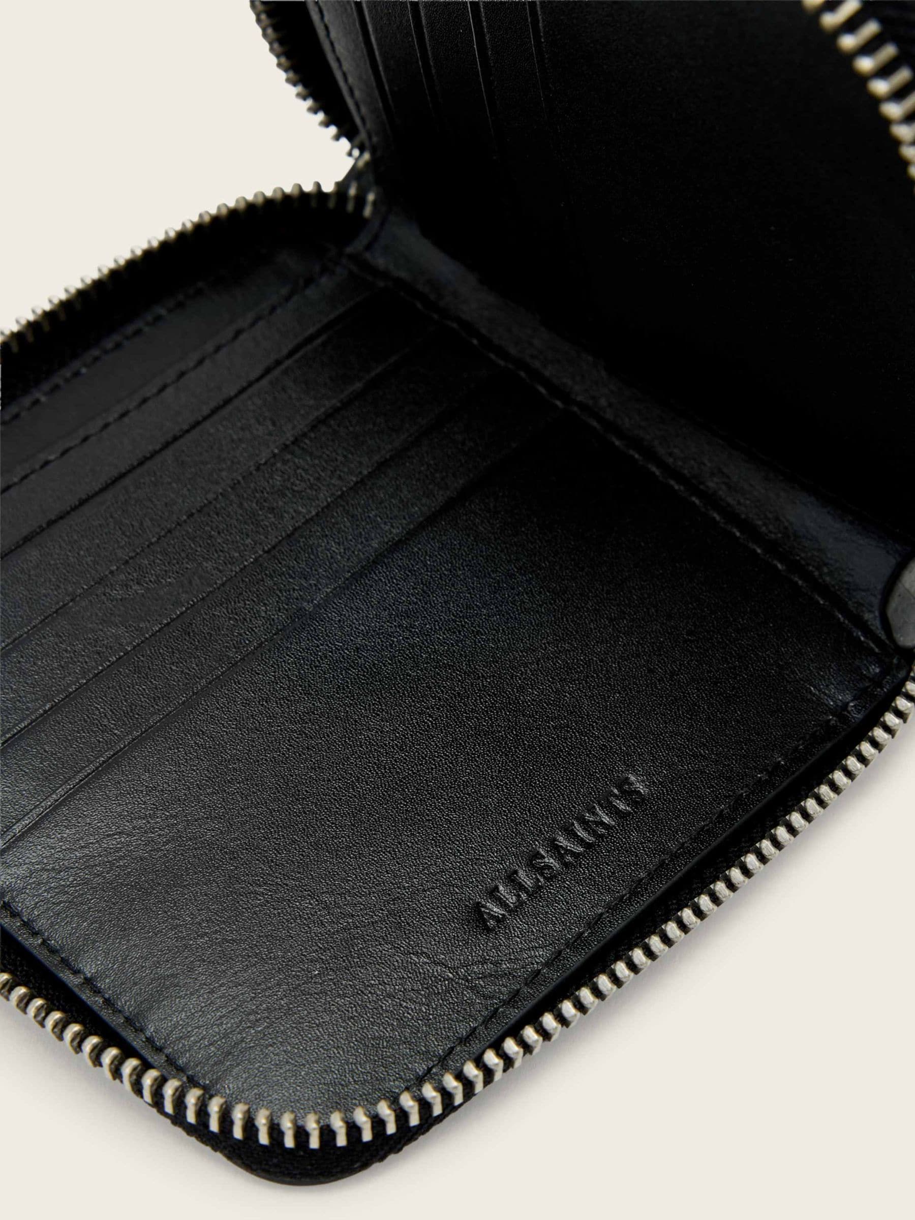 AllSaints brown Arlo zip leather wallet (British brand)