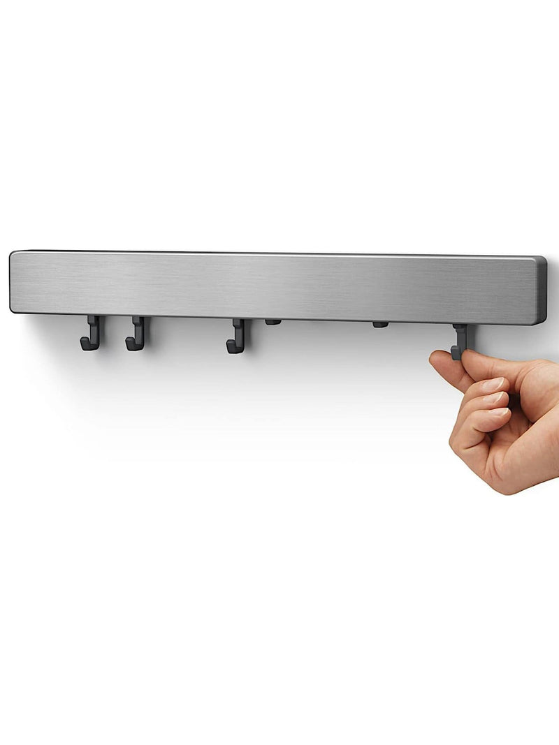 Metaltex silver magnetic bar with hooks 39cm - British product
