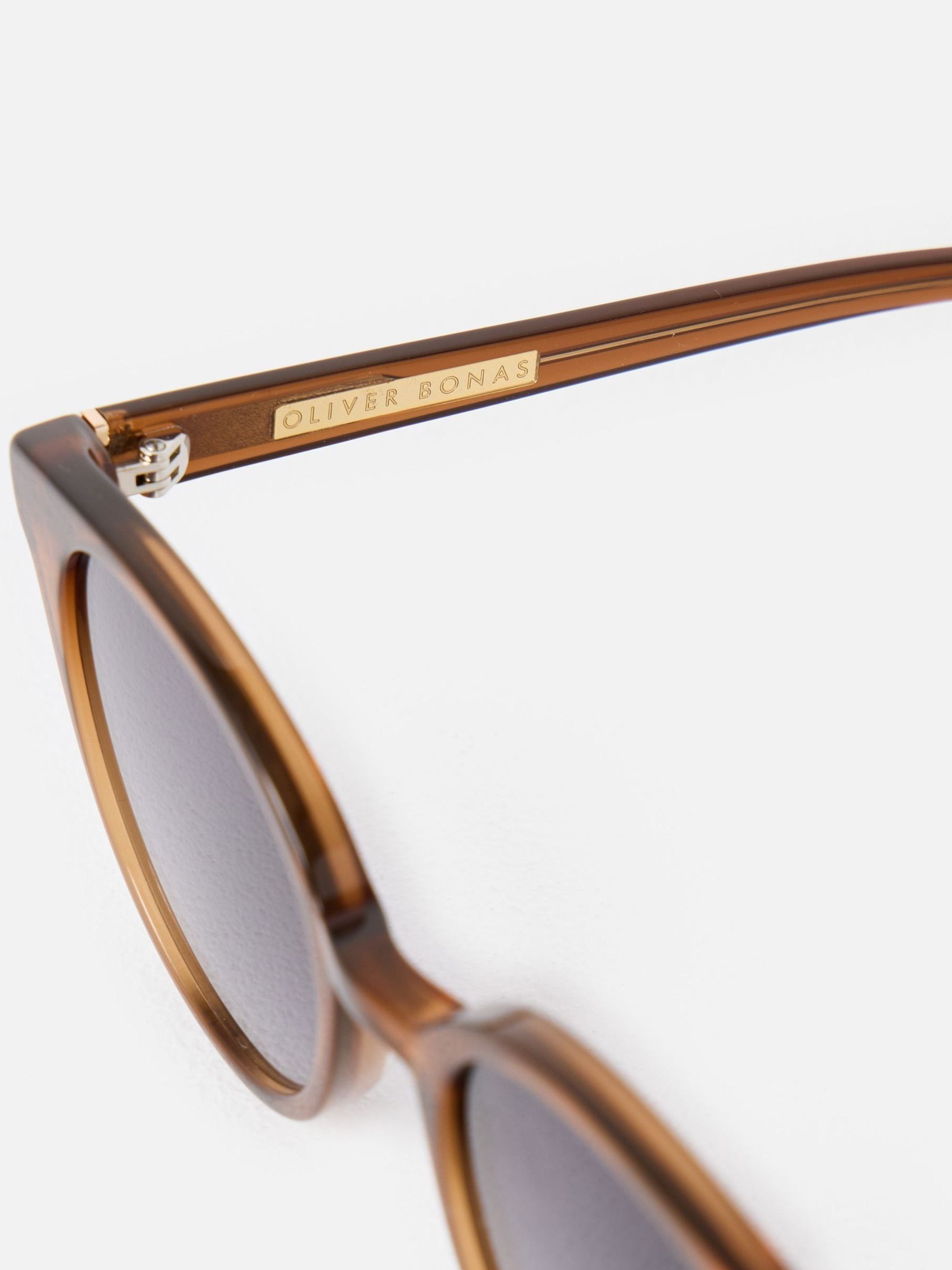 Oliver Bonas brown mocha preppy acetate sunglasses, UK version