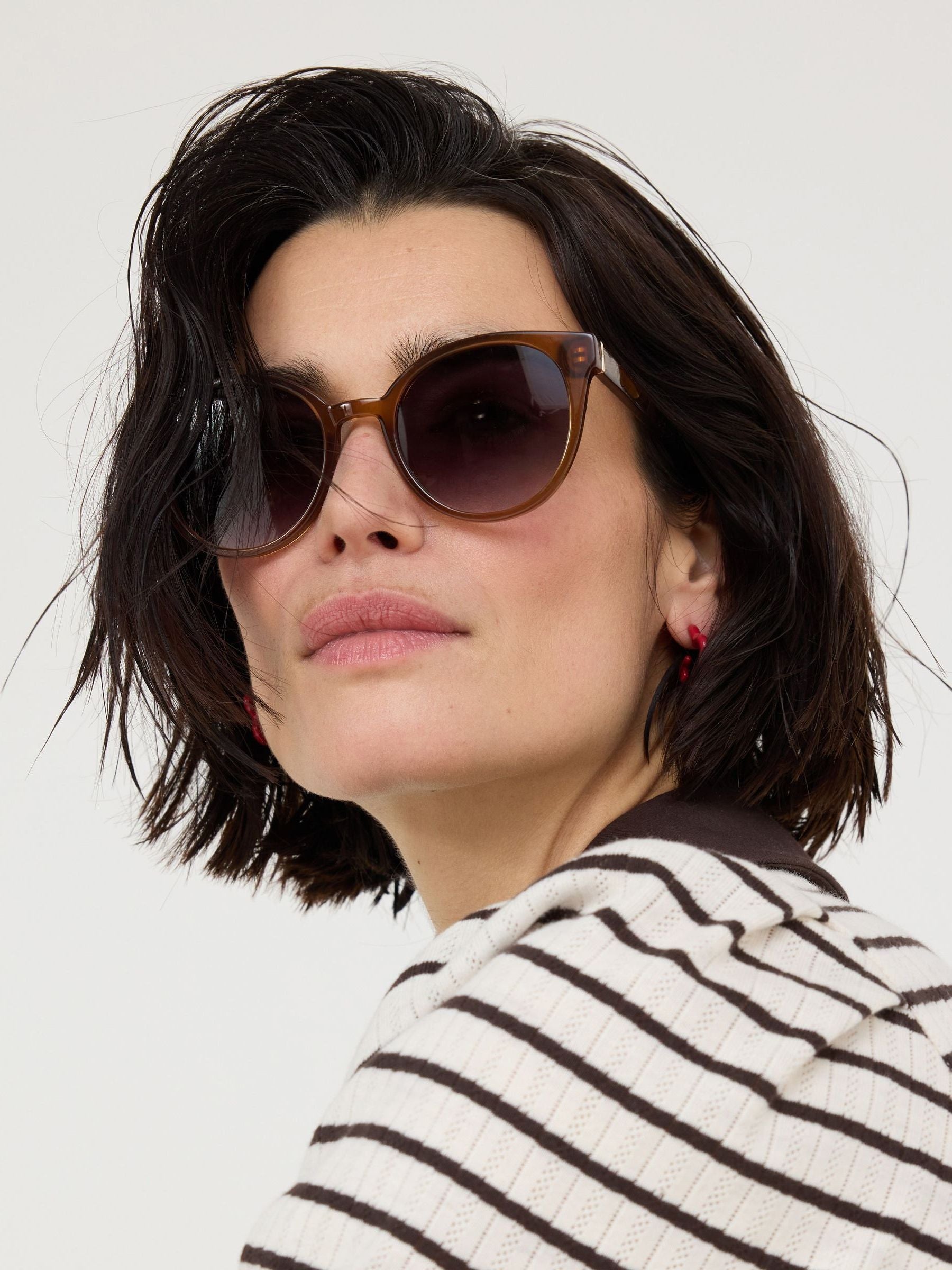 Oliver Bonas brown mocha preppy acetate sunglasses, UK version