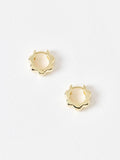 Oliver Bonas gold plated scalloped flower clicker hoop earrings - British product